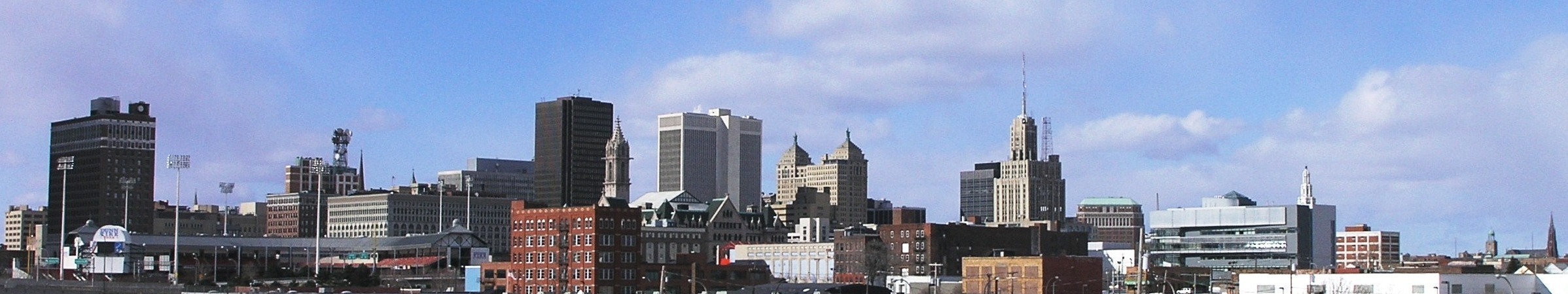 Buffalo, New York from I-190 North entering downtown
