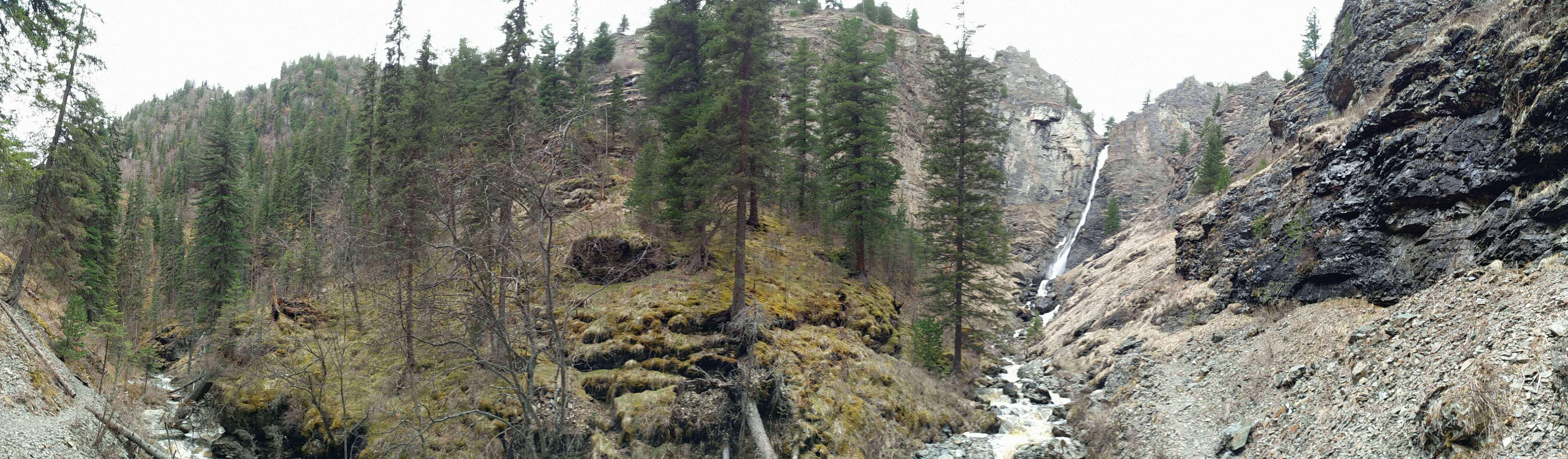 Панорама ущелья р. Шинок у водопада Седая Борода