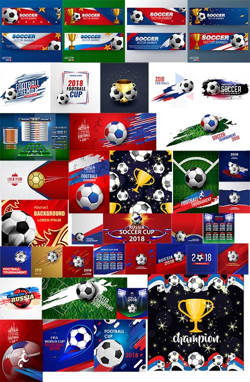 Футбольные фоны в векторе / Soccer backgrounds in vector