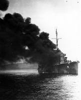 USS Ward (DD-139) afire