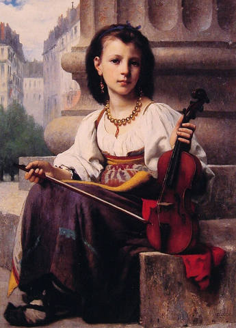 François-Alfred-Delobbe-La-jeune-musicienne-1884 François-Alfred-Delobbe-La-jeune-musicienne-1884