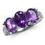 2.49ct. 3-Stone Natural African Amethyst 925 Sterling Silver Filigree Band Ring RN0075452