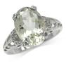 5.38ct. Natural Green Amethyst & White Topaz 925 Sterling Silver Filigree Ring RN0075900