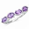 1.56ct. Natural February Birthstone Amethyst 925 Sterling Silver Journey Ring RN0076642