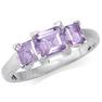 1.26ct. 3-Stone Natural Amethyst 925 Sterling Silver Ring RN0076836
