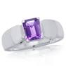 1.52ct. Natural February Birthstone African Amethyst 925 Sterling Silver Solitaire Ring RN0076877