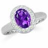 1.07ct. Natural February Birthstone African Amethyst & Topaz 925 Sterling Silver Engagement Ring RN0076885