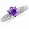 Natural African Amethyst 925 Sterling Silver Solitaire Ring RN0076904