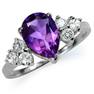 1.44ct. Natural African Amethyst & White Topaz 925 Sterling Silver Cocktail Ring RN0082274