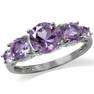 2.25ct. 5-Stone Natural Amethyst White Gold Plated 925 Sterling Silver Ring RN0089776