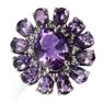 4.48ct. Natural Amethyst & White Topaz 925 Sterling Silver Cluster Ring RN0090458