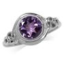 1.66ct. Natural Amethyst White Gold Plated 925 Sterling Silver Celtic Knot Solitaire Ring RN0093654