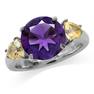 4.04ct. Natural Round Shape African Amethyst & Citrine 925 Sterling Silver Cocktail Ring RN0094210