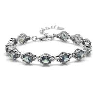 Simulated Color Change Alexandrite White Gold Plated 925 Sterling Silver 6.5-8" Adj. Tennis Bracelet BR0091954