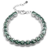 Oval Shape Simulated Color Change Alexandrite 925 Sterling Silver 6.5-7-8 Inch Adjustable Bracelet BR0095345