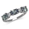 3-Stone Simulated Color Change Alexandrite & White CZ 925 Sterling Silver Ring RN0092418
