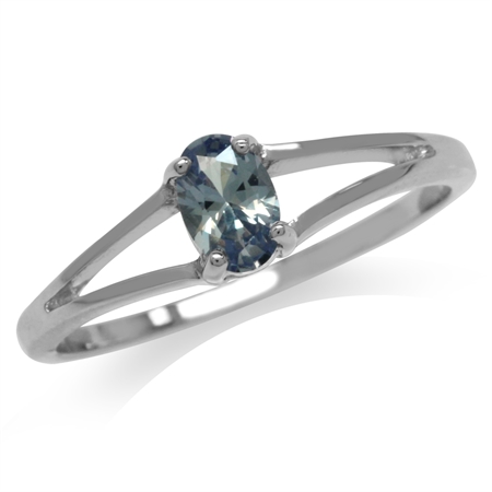 Simulated Color Change Alexandrite White Gold Plated 925 Sterling Silver Solitaire Ring RN0092804