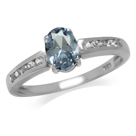 Simulated Color Change Alexandrite White Gold Plated 925 Sterling Silver Engagement/Clearance Ring RN0093764