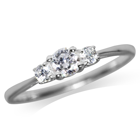 Petite 3-Stone White CZ 925 Sterling Silver Promise Ring RN0030453
