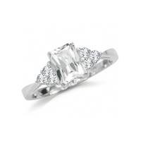 White CZ 925 Sterling Silver Engagement Ring RN0030462