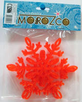 Набор декоративных снежинок, цв. красный (набор х 6 шт), арт. С125006