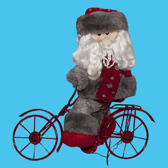 Игрушка мягкая Санта на велосипеде, арт.TRG0061