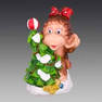 Копилка Мартышка с бантиком с новогодней елочкой, арт. ZY1146