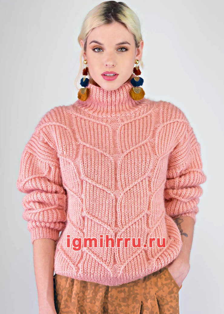 Воздушный пуловер спицами английской резинкой | Лучший сайт по вязанию