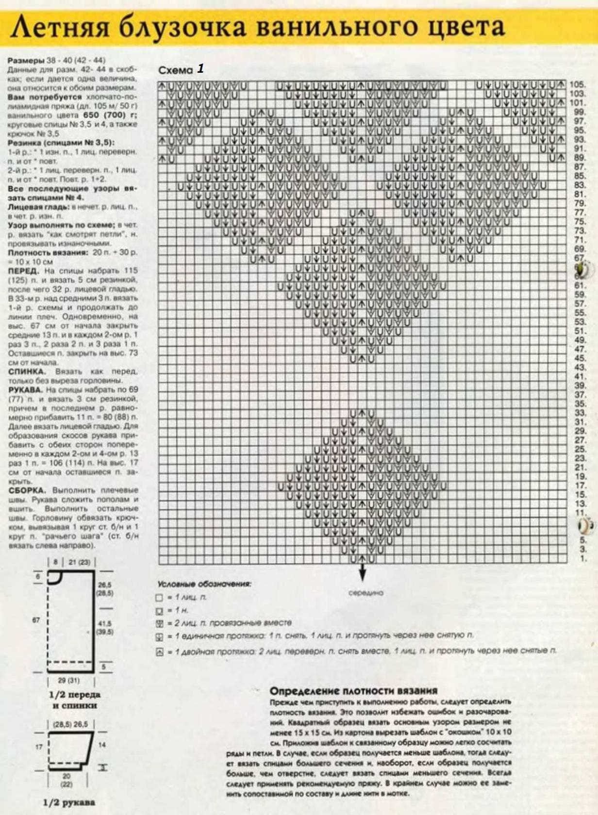 Молодёжный пуловер спицами Схема и выкройка