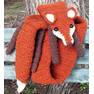 Fire Tweed Faux Fox Scarf, Chocolate accents