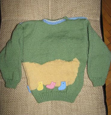 Как связать детский креативный пуловер