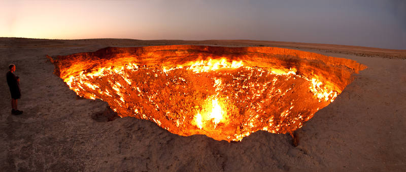 Darvasa gas crater panorama Darvasa gas crater panorama