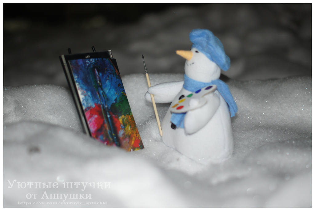 снеговик-художник