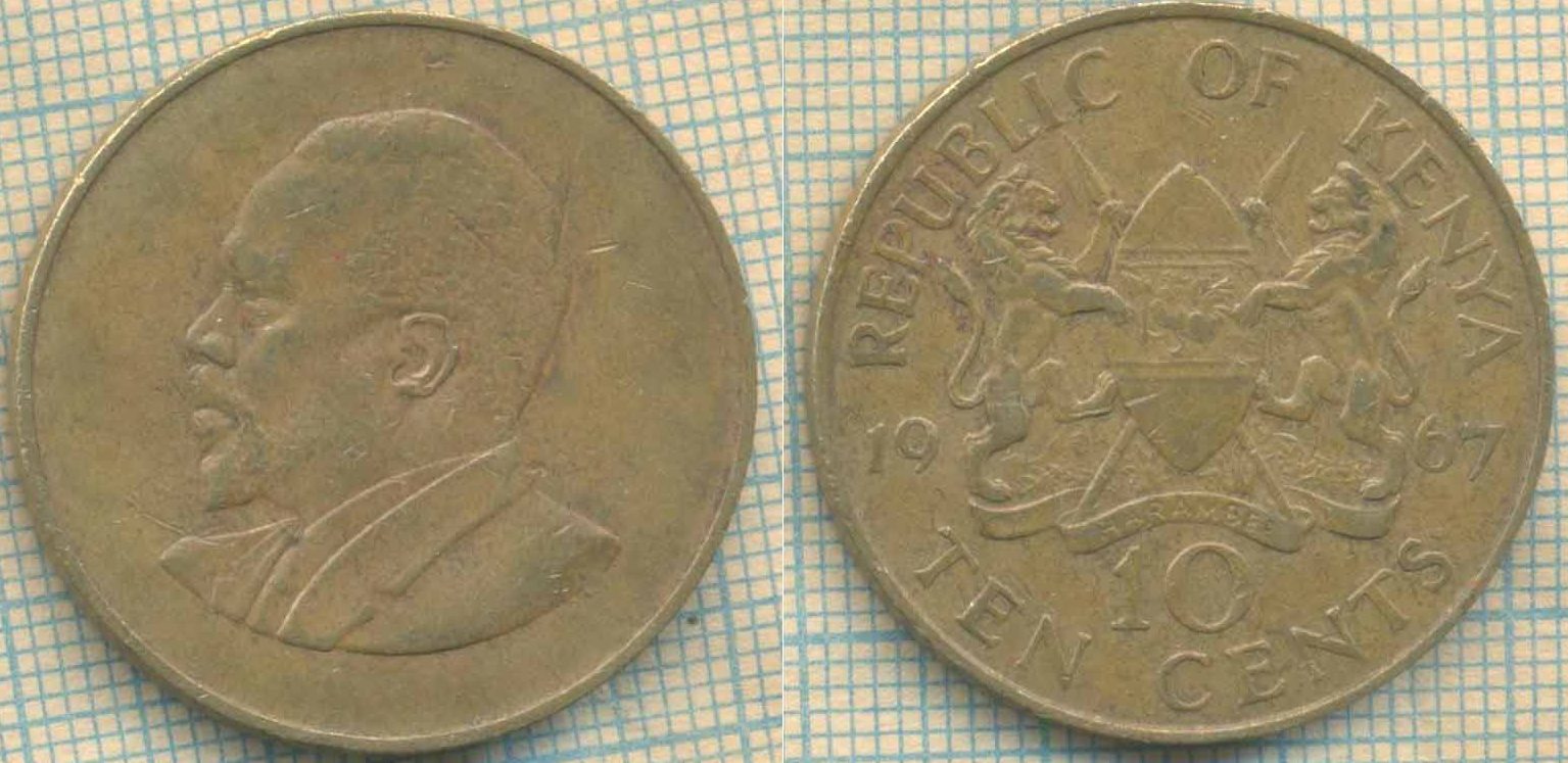 Кения 10 центов 1967 4142