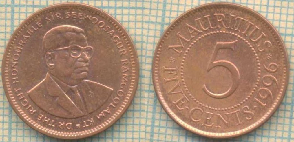 Маврикий 5 центов 1996 4883