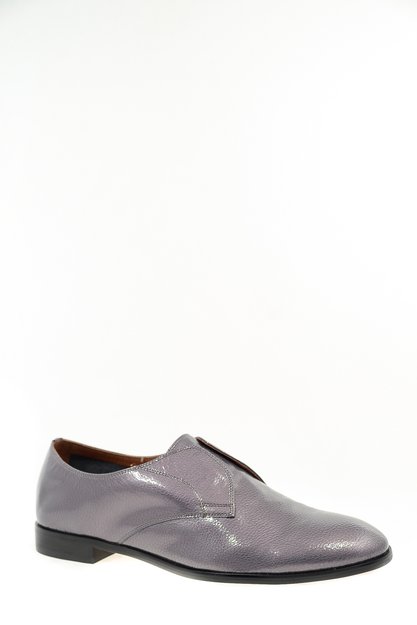 Туфли натуральный лак Melanes J668S-1-10 цвет серебряный.