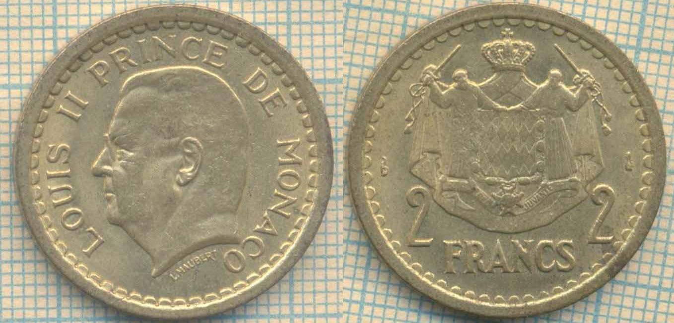 Монако 2 франка 1945 5159