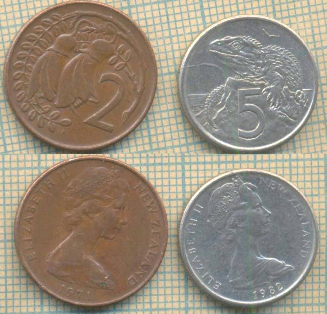 Новая Зеландия 2 монеты 5527
