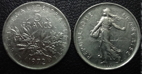 Франция 5 франков 1972