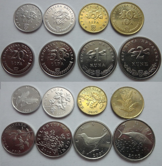 Хорватмя набор 8 монет