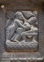 Тантрический барельеф на стене индуистского храма в Бхактапуре. Фото Морошкина В.В.