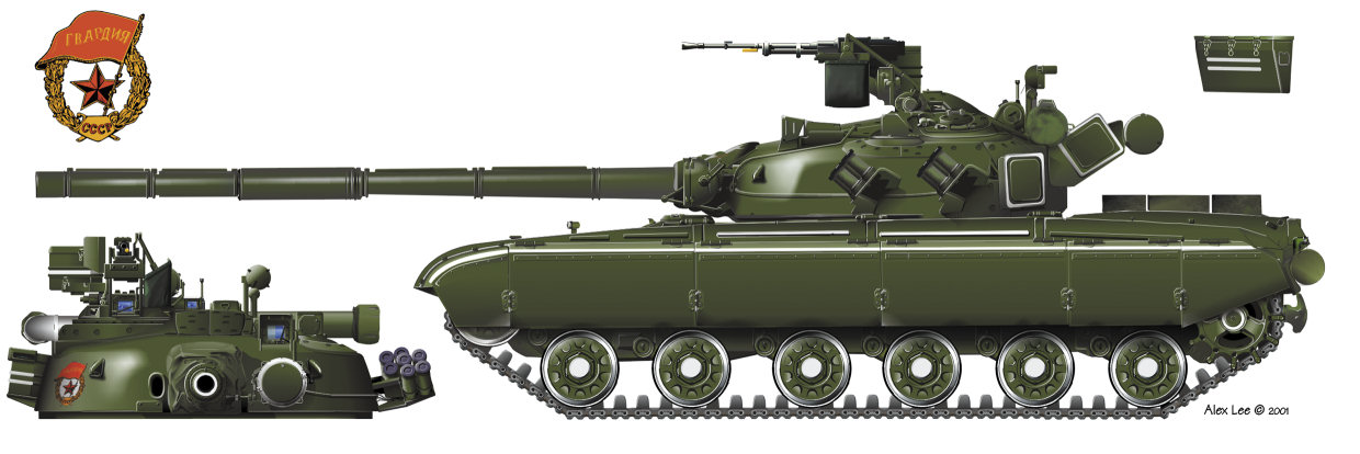 Основной боевой танк Т-64БВ1 (объект 437А) образца 1984 года в парадной окраске Красная площадь 9 мая 1985 года