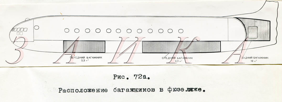 081 Ил-18-1 схема расположения багажных отсеков копия
