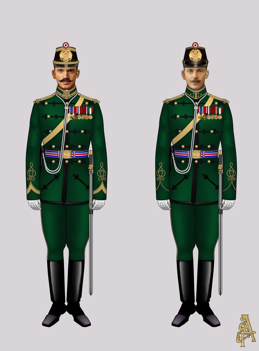 Парадная форма 1-го Конного стрелкового полка (Рис. 1, 2)