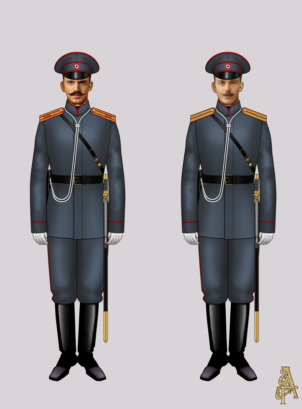 Походная форма русско-голандско-немецкой добровольческой бригады (Рис. 1, 2)