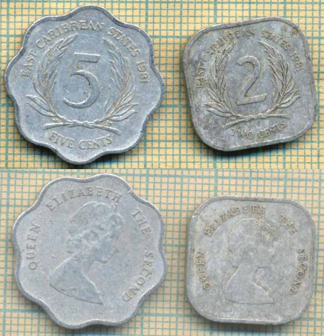 Восточные Карибы 2 монеты 1981 5754