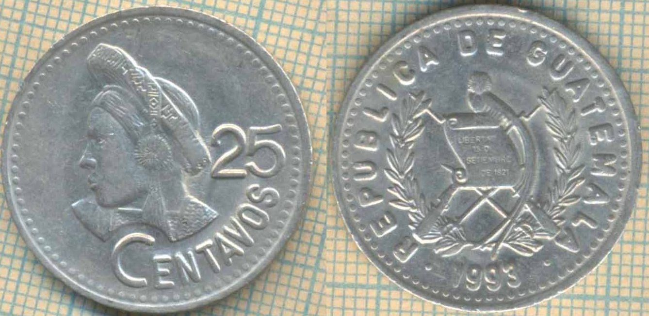 Гватемала 25 сентаво 1993 5435