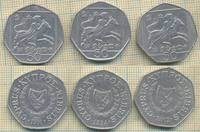 Кипр 50 центов 1991 94 02