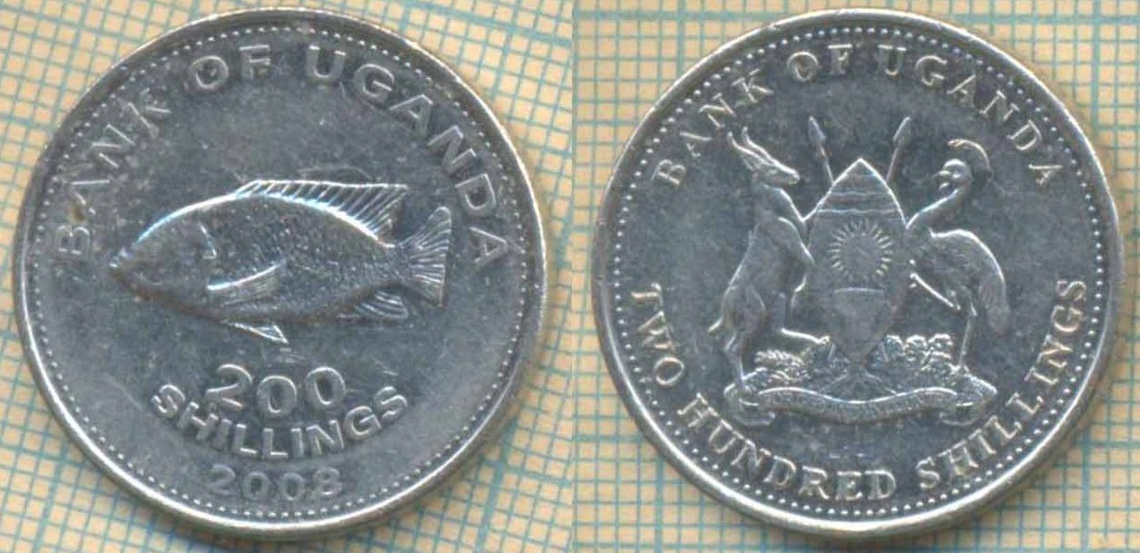 Уганда 200 шиллингов 2008 5315