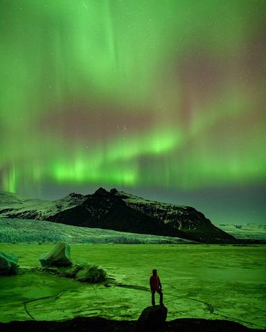 Северное сияние в Исландии.